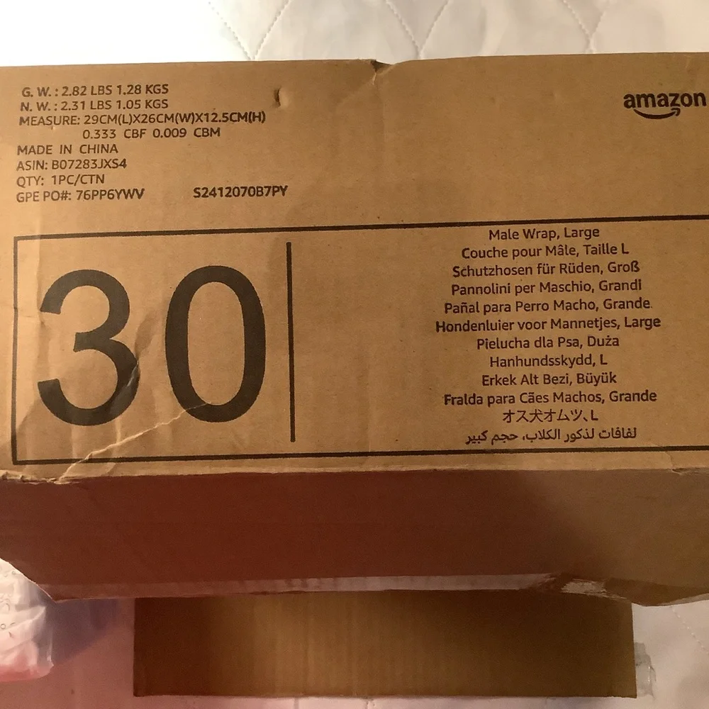 Amazon Basics Disposable Male Dog Wrap 30-Pack